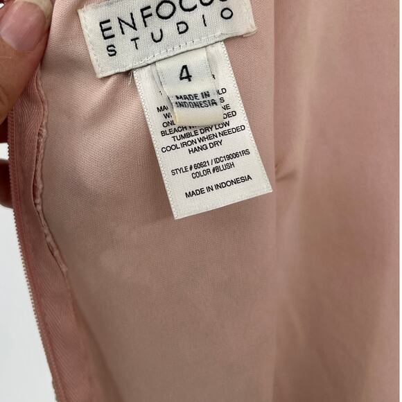 Enfocus Studio Lace Midi Dress Sz 4 Blush Cottage Castlecore High Neck Coquette - Picture 10 of 11